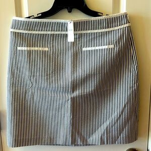 Talbots Navy Seersucker Skirt